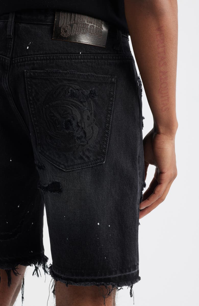 Billionaire Boys Club BB Outer Limit Distressed Cutoff Denim Shorts, Alternate, color, Comet Black