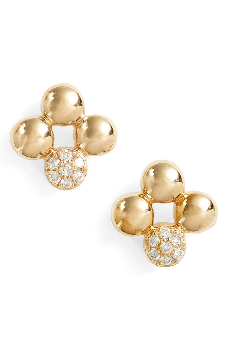 Dana Rebecca Designs Poppy Rae Clover Diamond Stud Earrings, Main, color,