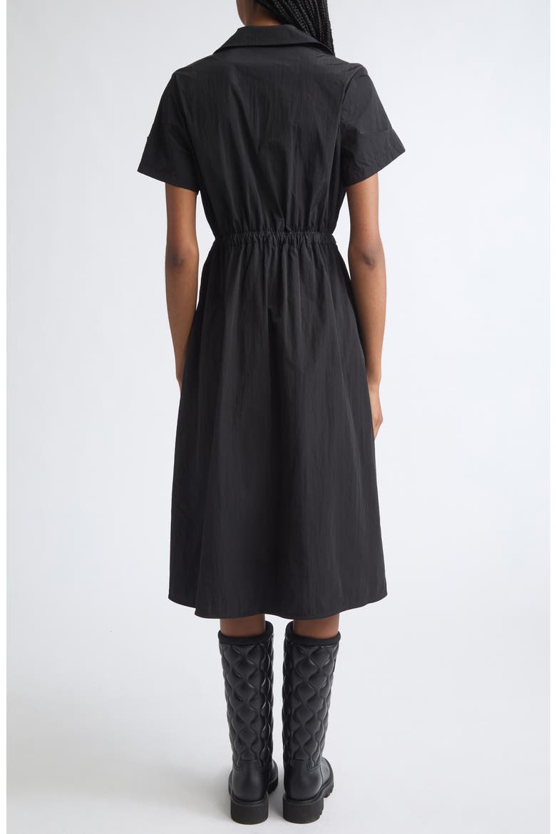 Half Zip Nylon Polo Dress, Alternate, color, BLACK