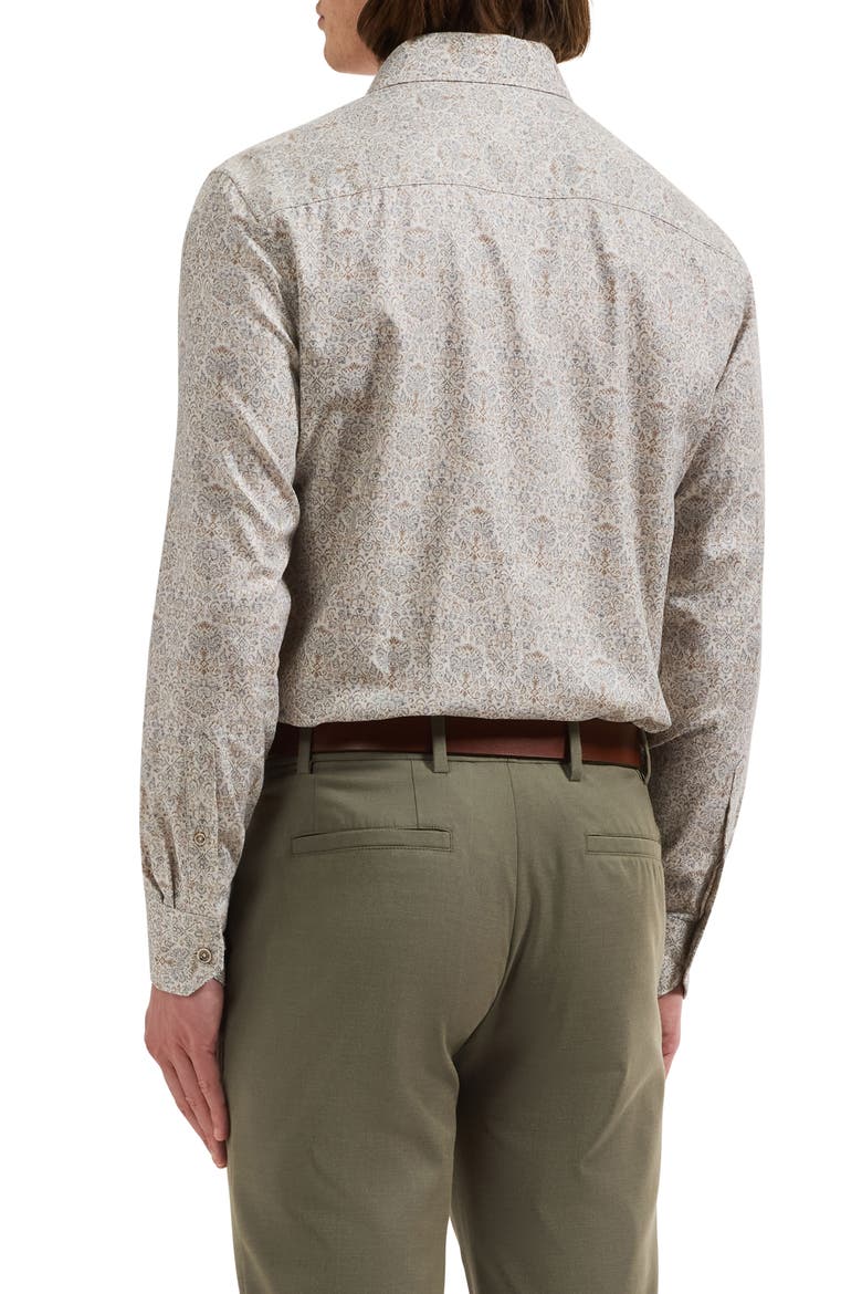 Axel Patterned Shaped Fit Button-Up Shirt, Alternate, color, GINGER