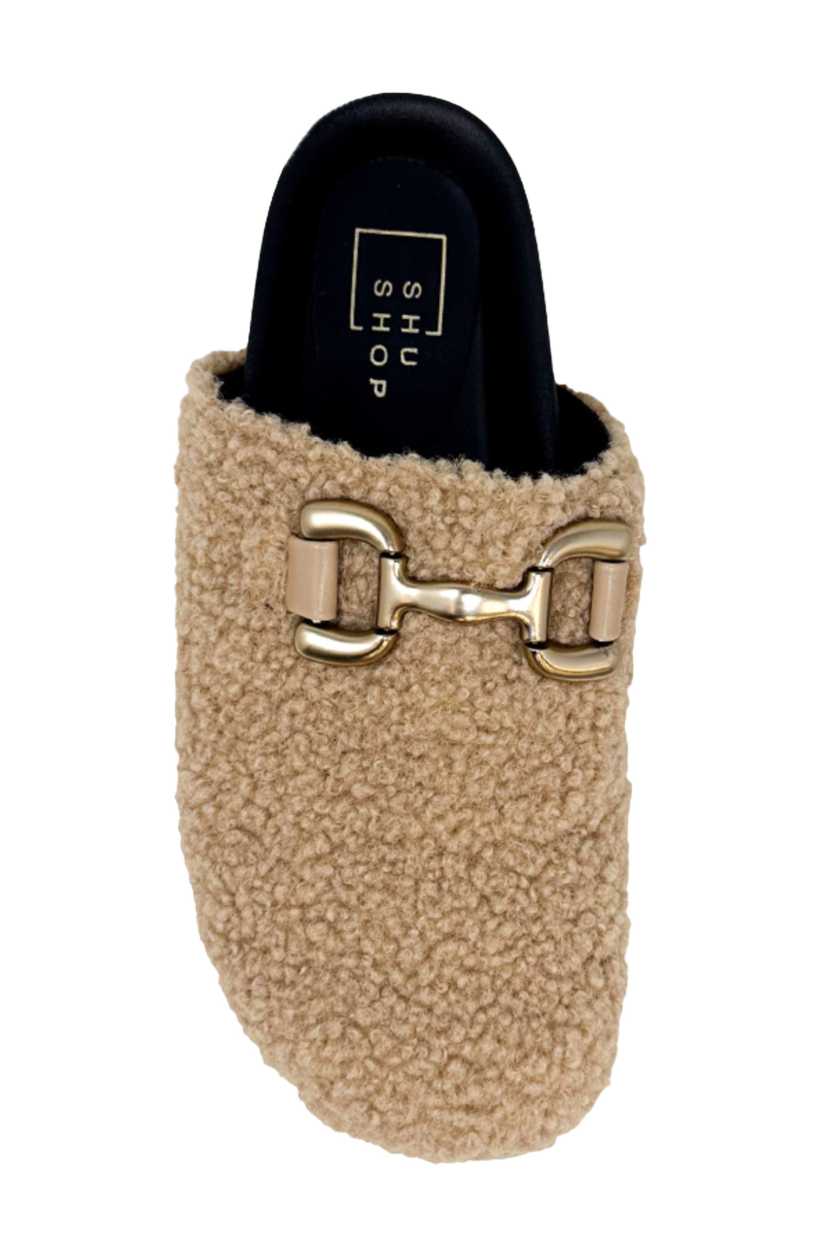Kids' Azalea Mini Faux Shearling Mule, Alternate, color, BEIGE