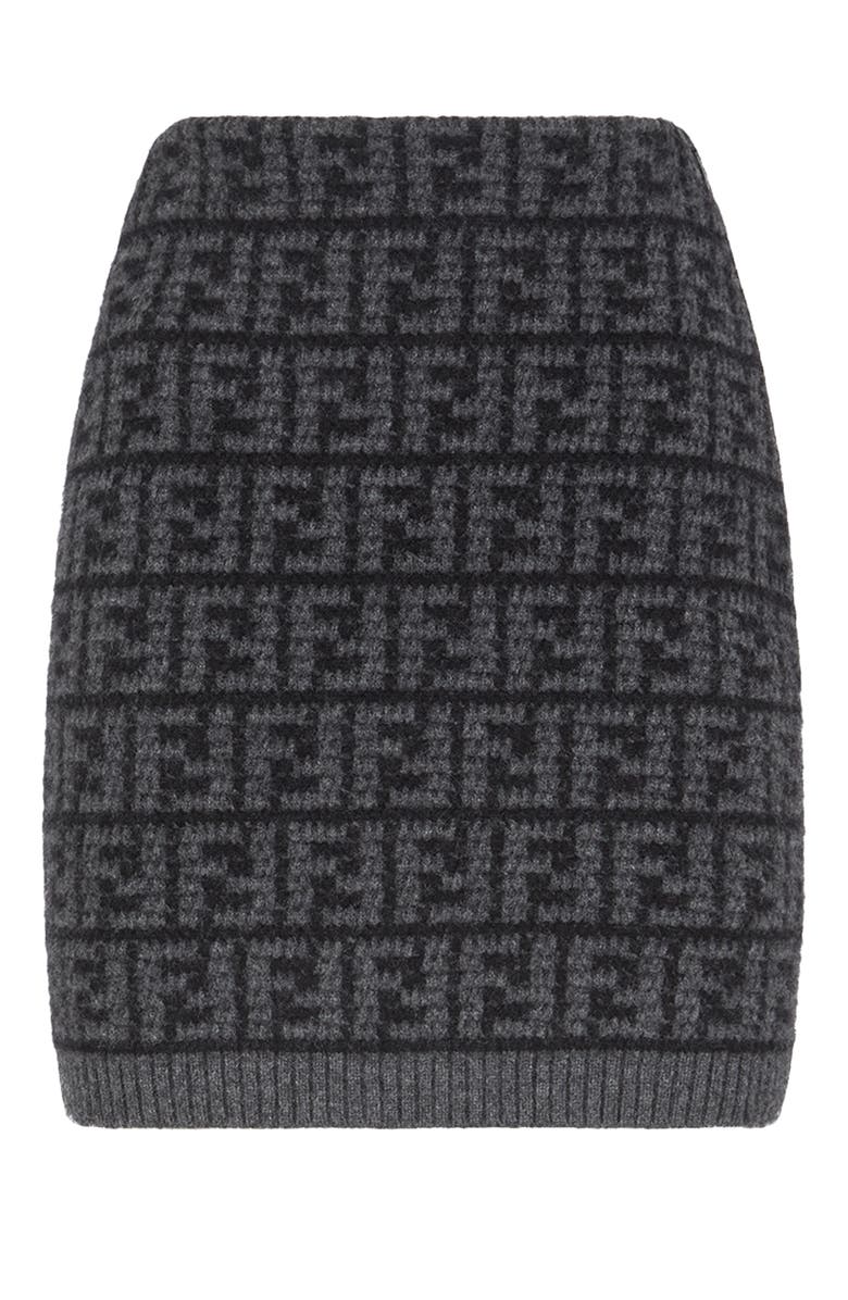 Fendi FF Monogram Cashmere Skirt, Main, color, 