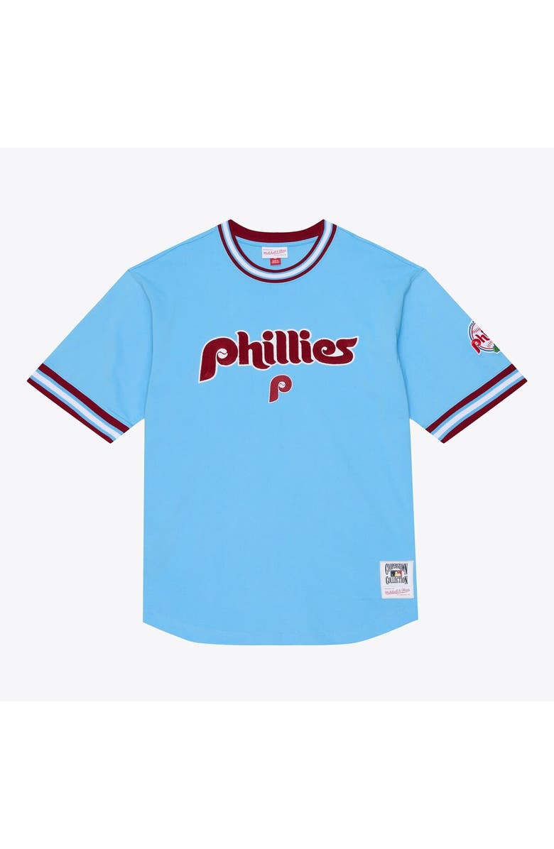 Mitchell & Ness Men's Mitchell & Ness Light Blue Philadelphia Phillies Wild Pitch Ringer T-Shirt, Main, color, Light Blue