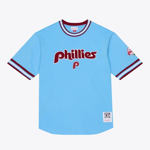 Men's Mitchell & Ness  Light Blue Philadelphia Phillies Wild Pitch Ringer T-Shirt