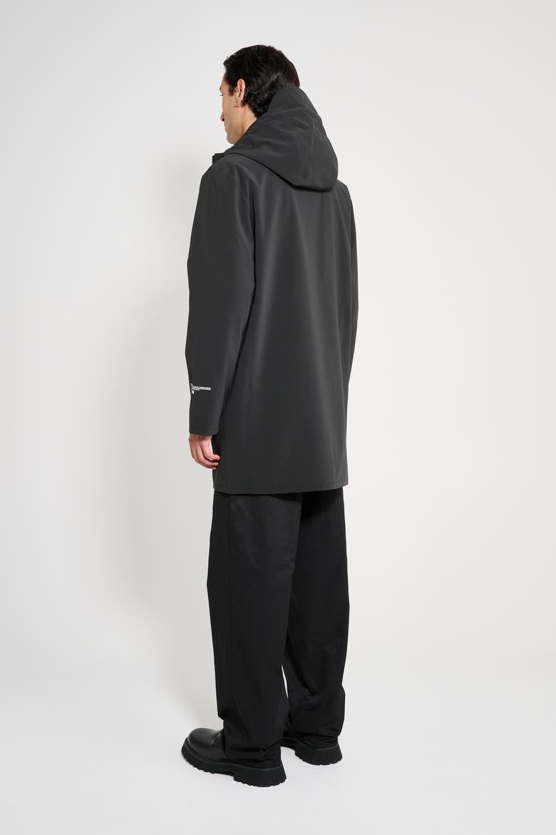 Stockholm Patch Matte Raincoat, Alternate, color, Black