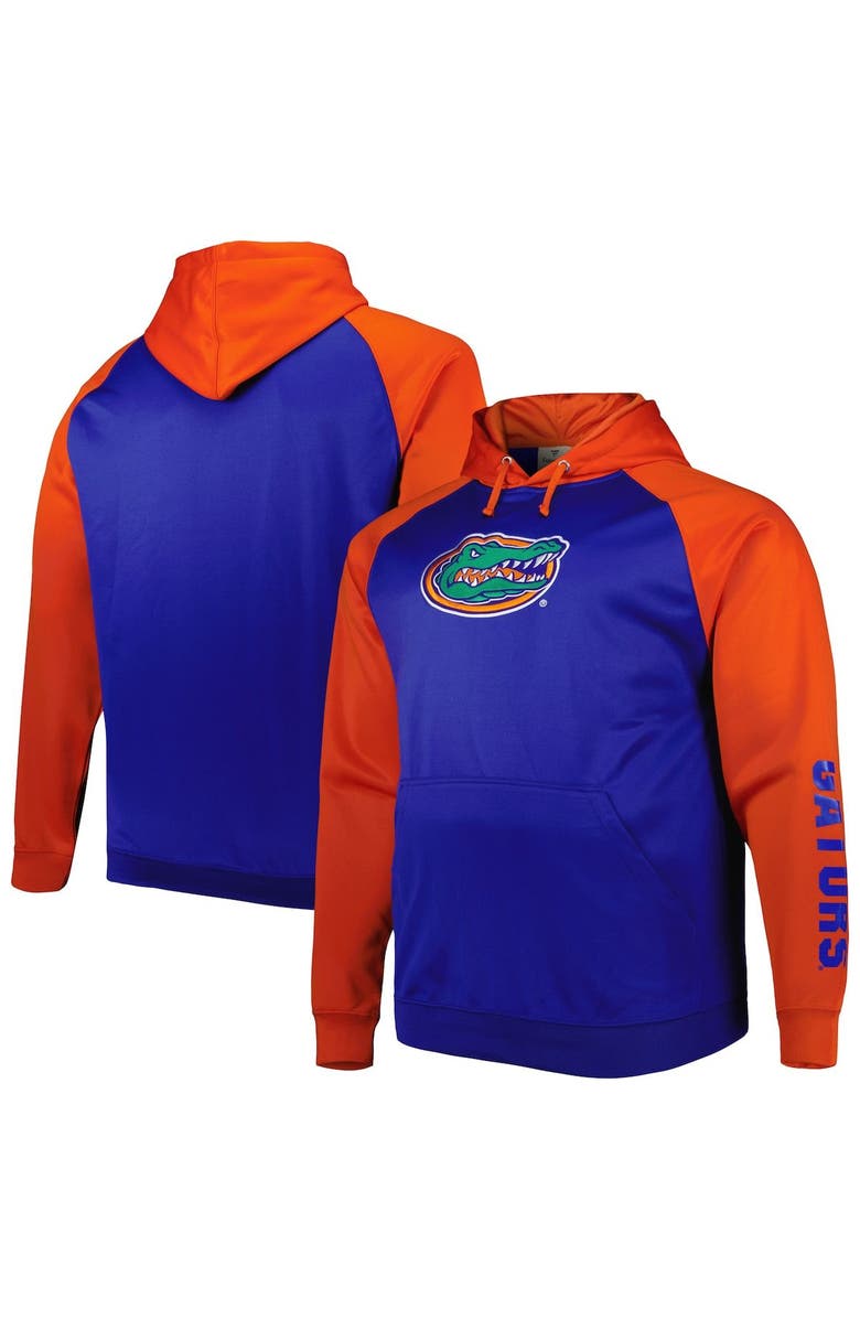 PROFILE Men's Royal Florida Gators Big & Tall Raglan Fleece Pullover Hoodie, Main, color, Royal