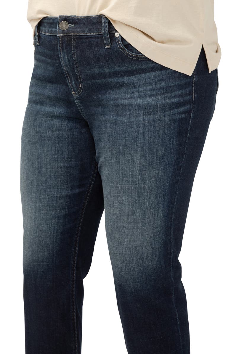 Silver Jeans Co. Elyse Curvy Mid Rise Capri Jeans, Alternate, color, Indigo