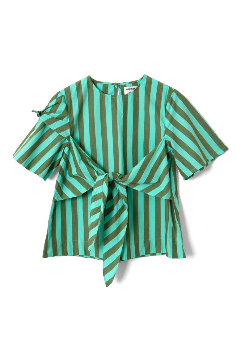 Estelle Stripe Tie Waist Top, Alternate, color, AQUA
