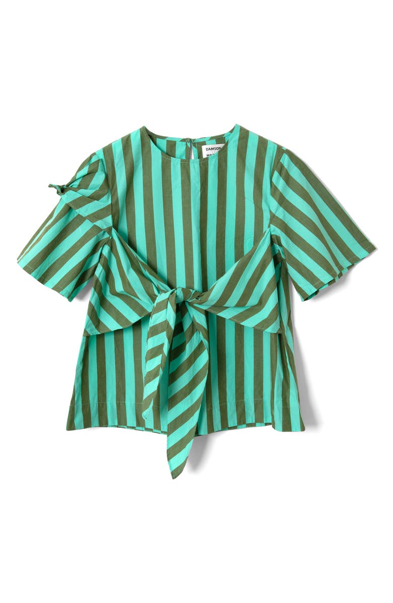 Damson Madder Estelle Stripe Tie Waist Top, Main, color, Aqua