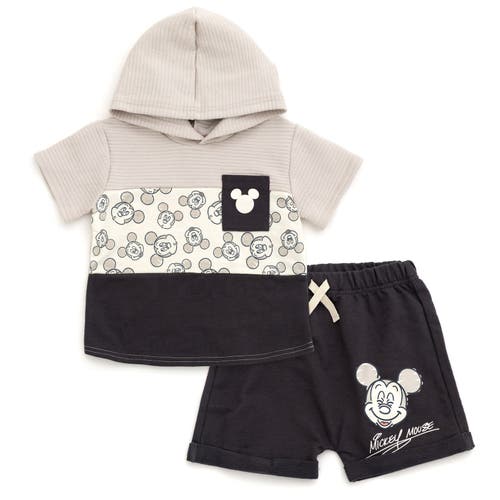 Disney Short Sleeve Hoodie & Shorts Set In Black