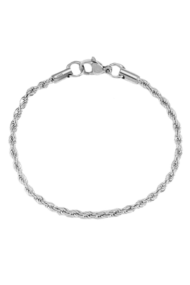 Sterling Silver Rhodium Plated Bracelet, Main, color, Silver