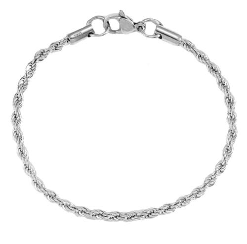 Donatello Gian Sterling Silver Rhodium Plated Bracelet In Silver
