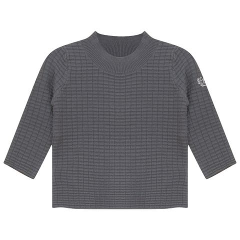 Mock Neck Knit Top with Crest Embroidery (Toddler, Little Kid & Big Kid)