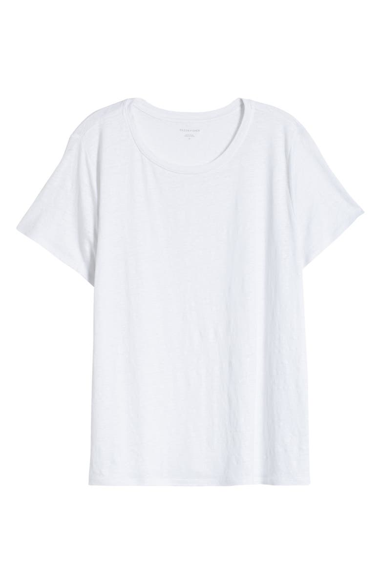 Eileen Fisher Organic Linen Crewneck T-Shirt, Alternate, color, 