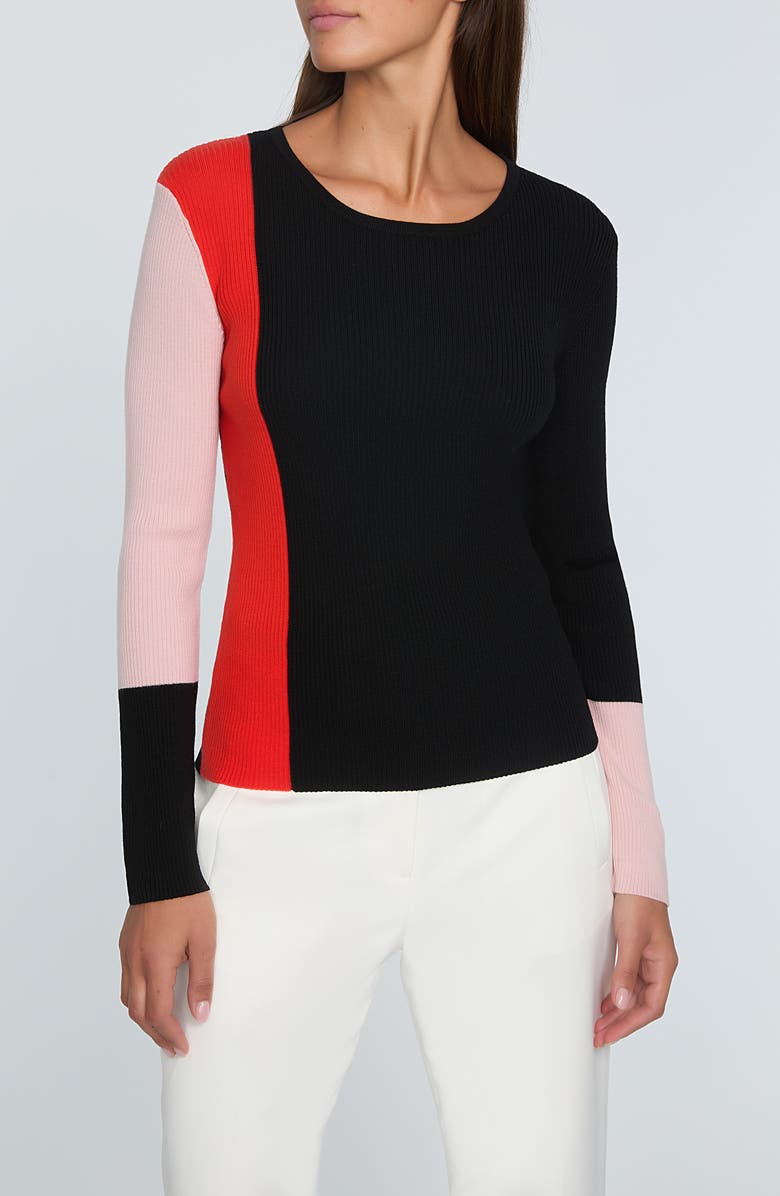 Elie Tahari The Marolo Colorblock Merino Wool Sweater, Main, color,