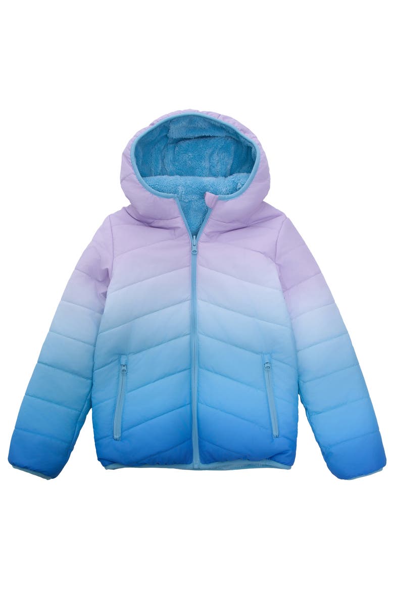 Kids' Reversible Soft Fleece Jacket, Alternate, color, Ombre lilac blue