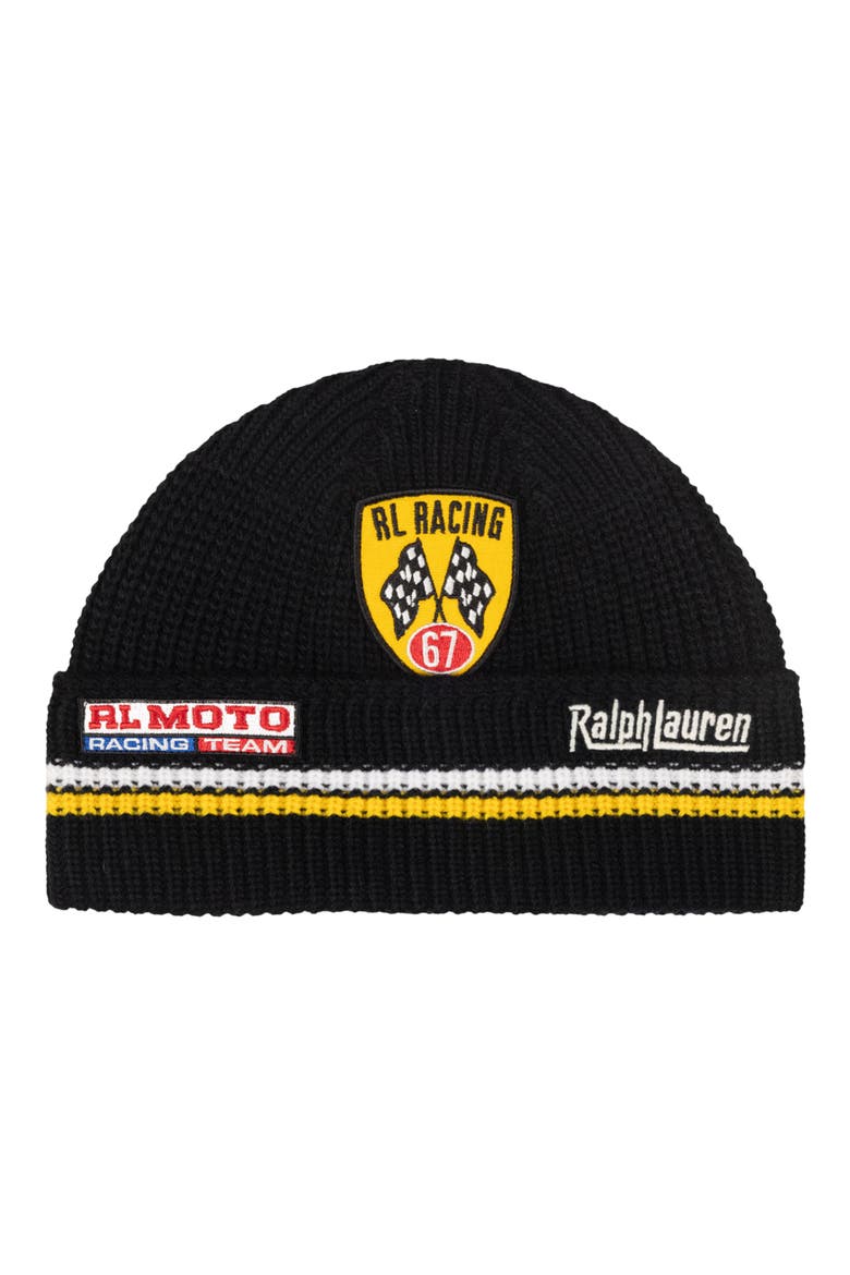 Holiday Patch Beanie, Main, color, BLACK MULTI