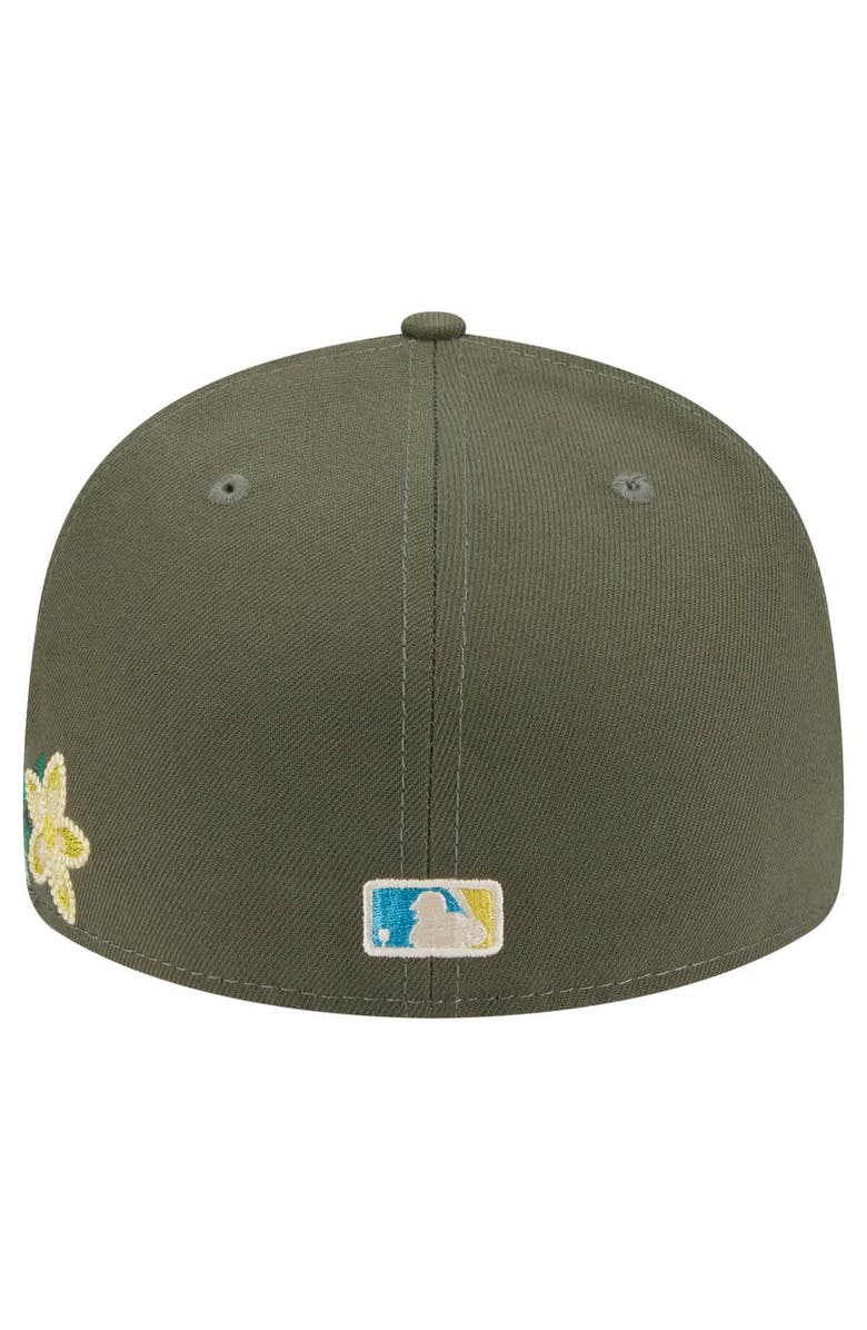 New Era Men's New Era Olive Chicago Cubs Tonal Florals 59FIFTY Fitted Hat, Alternate, color, Olive
