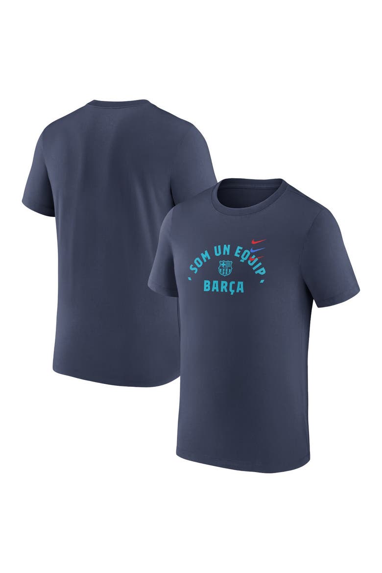 Men's Nike Navy Barcelona Verbiage T-Shirt, Main, color, Navy
