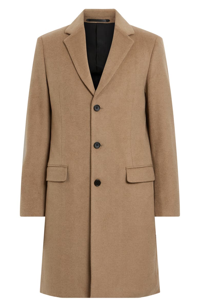 AllSaints Hal Longline Coat, Alternate, color, Camel Brown