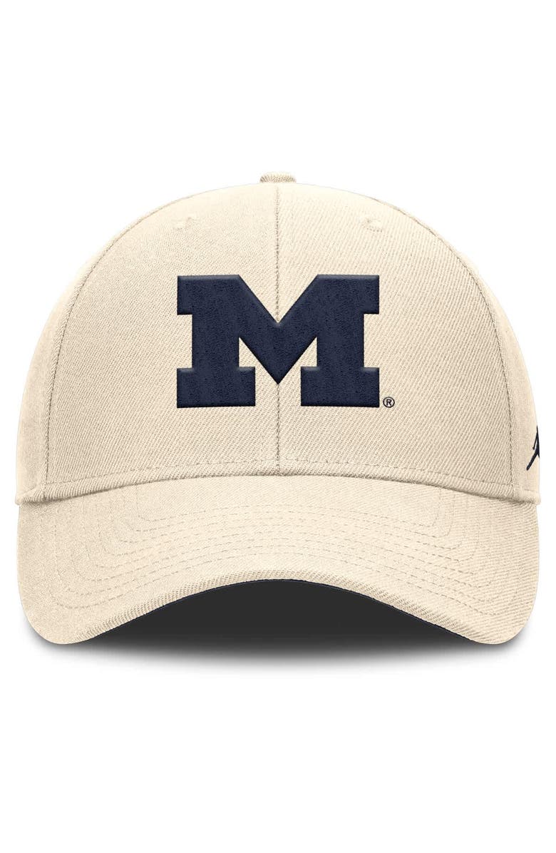 Jordan Brand Men's Jordan Brand Natural Michigan Wolverines Rise Primetime Performance Trucker Adjustable Hat, Alternate, color, Natural