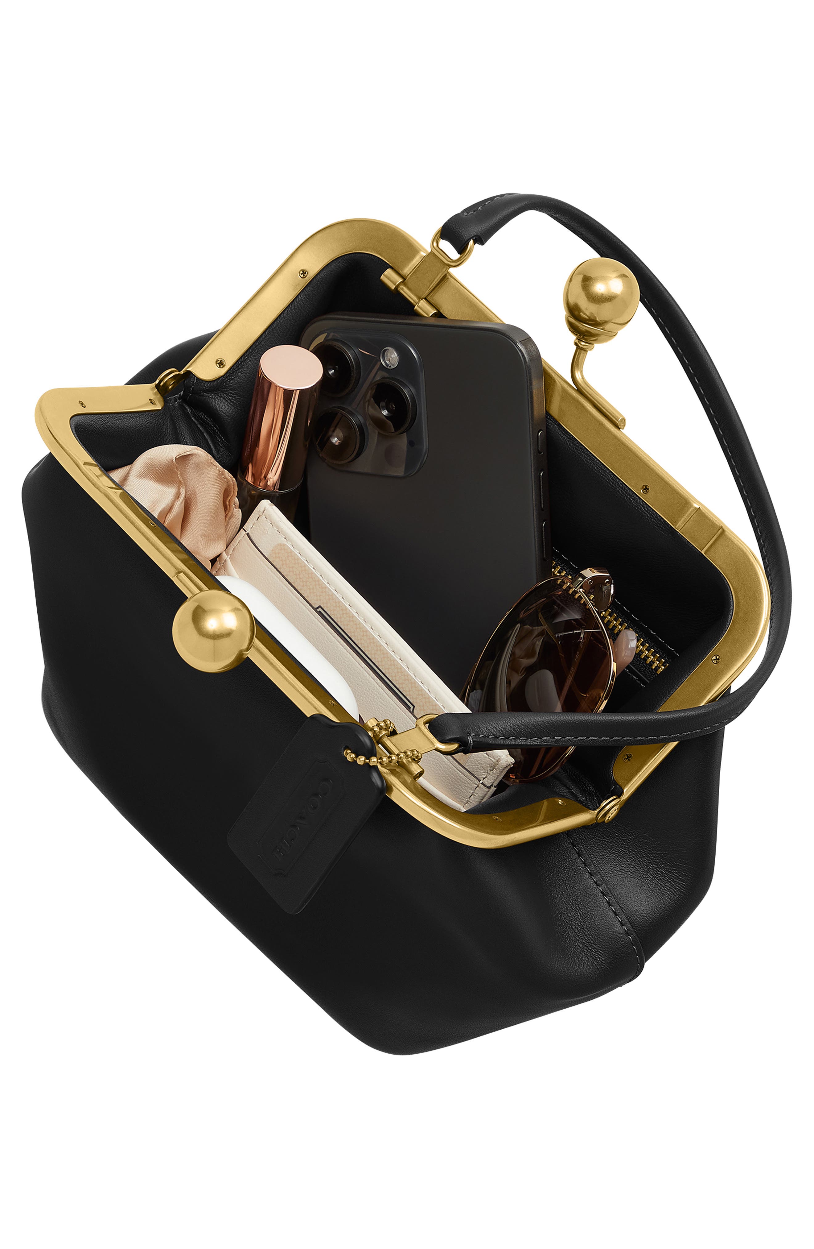COACH Kisslock Frame Leather Bag (Women) | Nordstrom