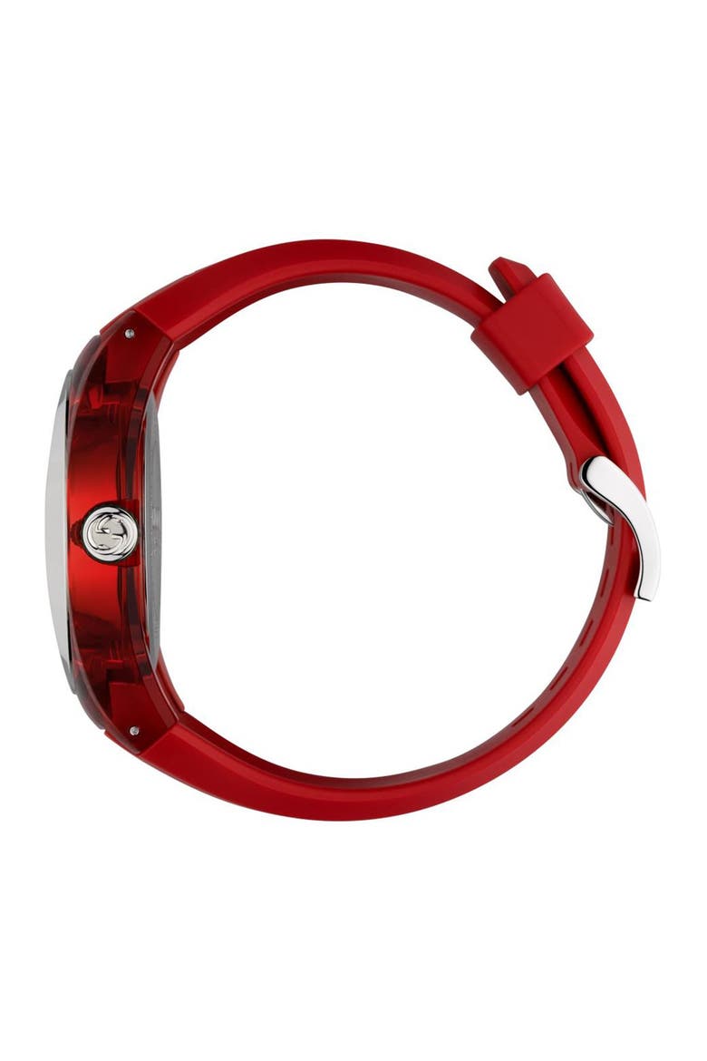 Unisex Sync Rubber Strap Sport Watch, 46mm, Alternate, color, RED