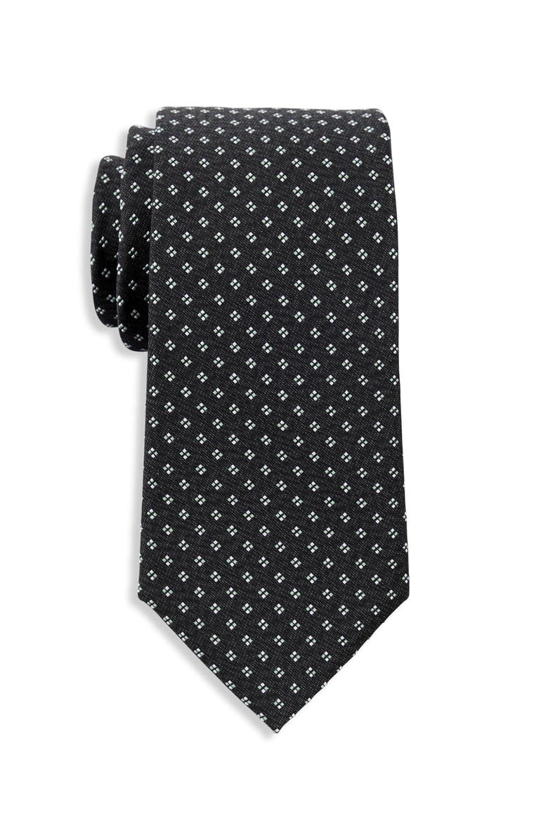 Michael Kors Big & Tall Alonso Neat Patterned Tie, Main, color, Black