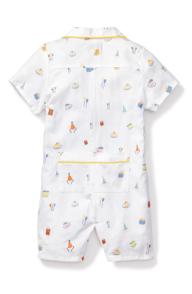 Petite Plume Birthday Wish One-Piece Short Pajamas, Alternate, color, White