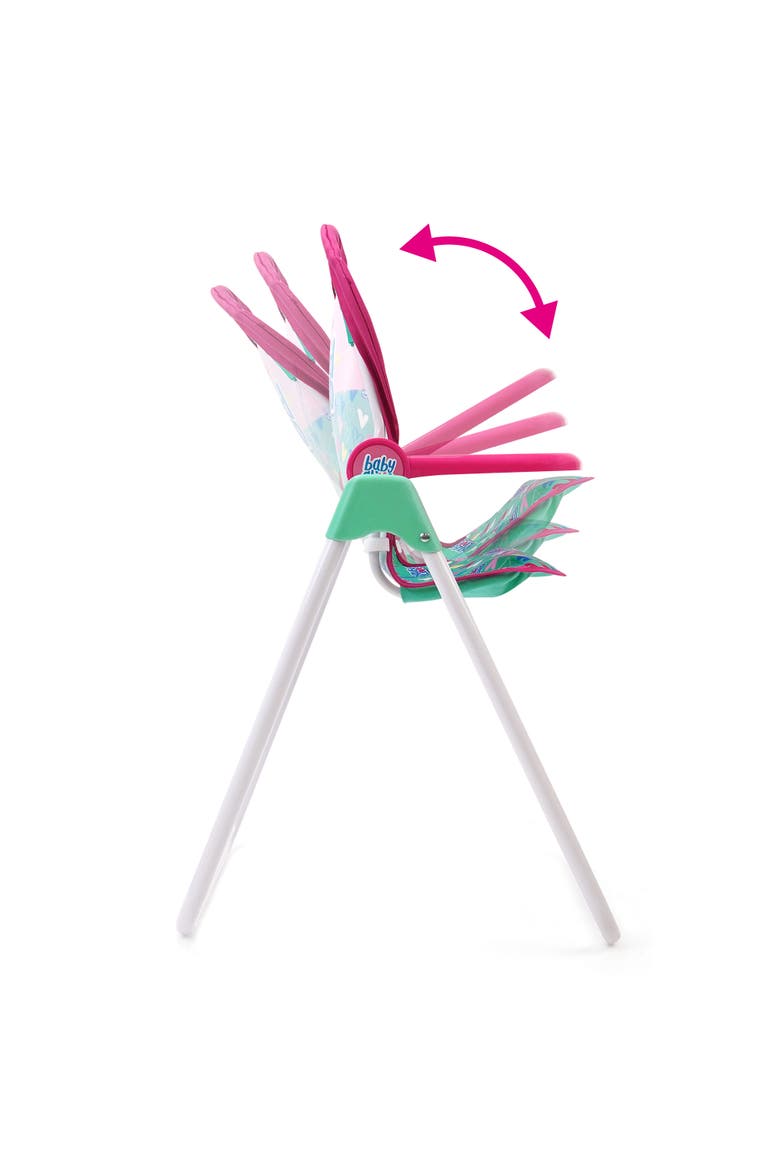 Doll Highchair Set Green, Alternate, color, Multicolored