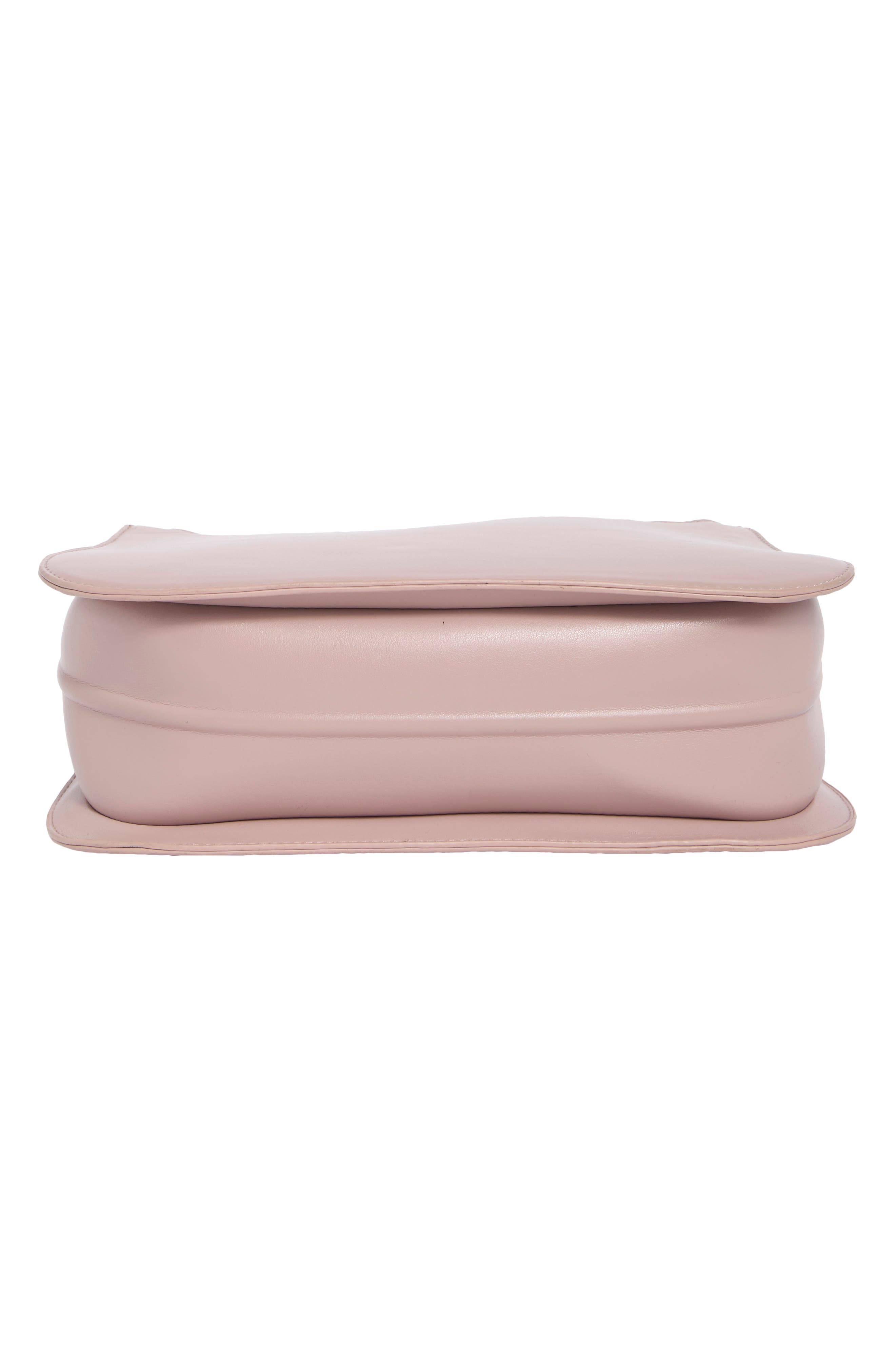 Curvy Faux Leather Baguette Bag, Alternate, color, DUSTY PINK