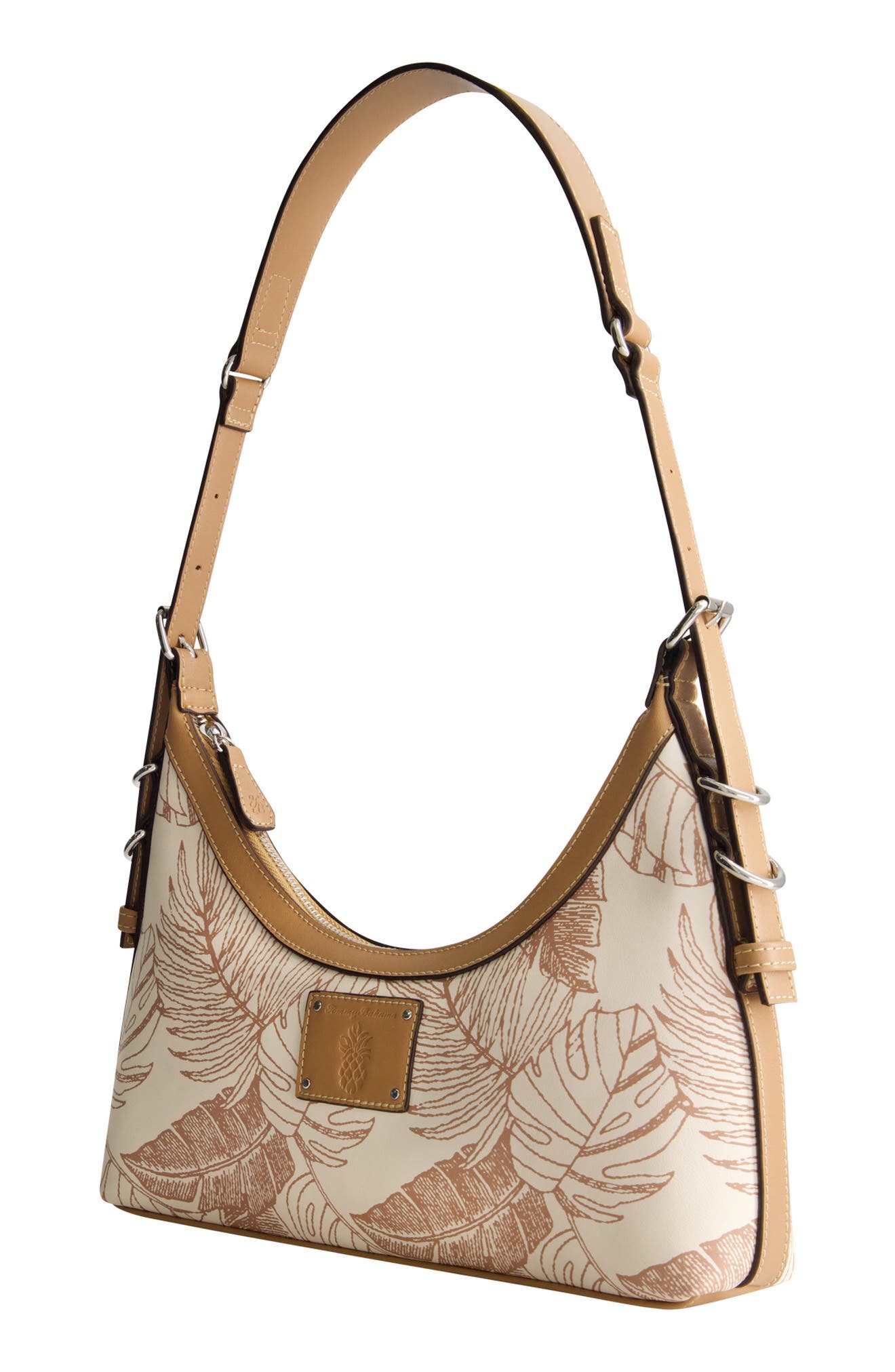 Tommy Bahama Debossed Logo Hobo Bag, Alternate, color, Tan