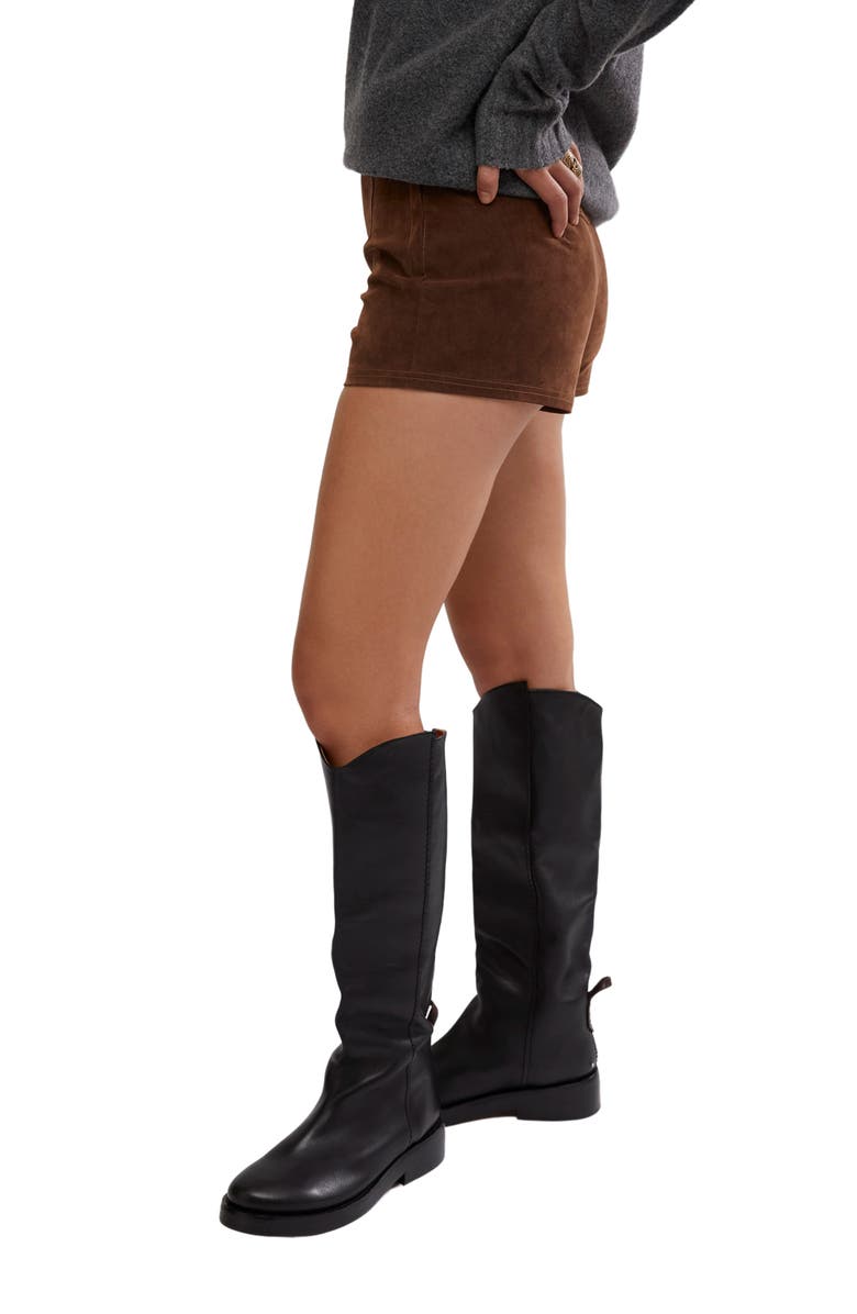 Free People Jada Belted Faux Suede Shorts, Alternate, color, 