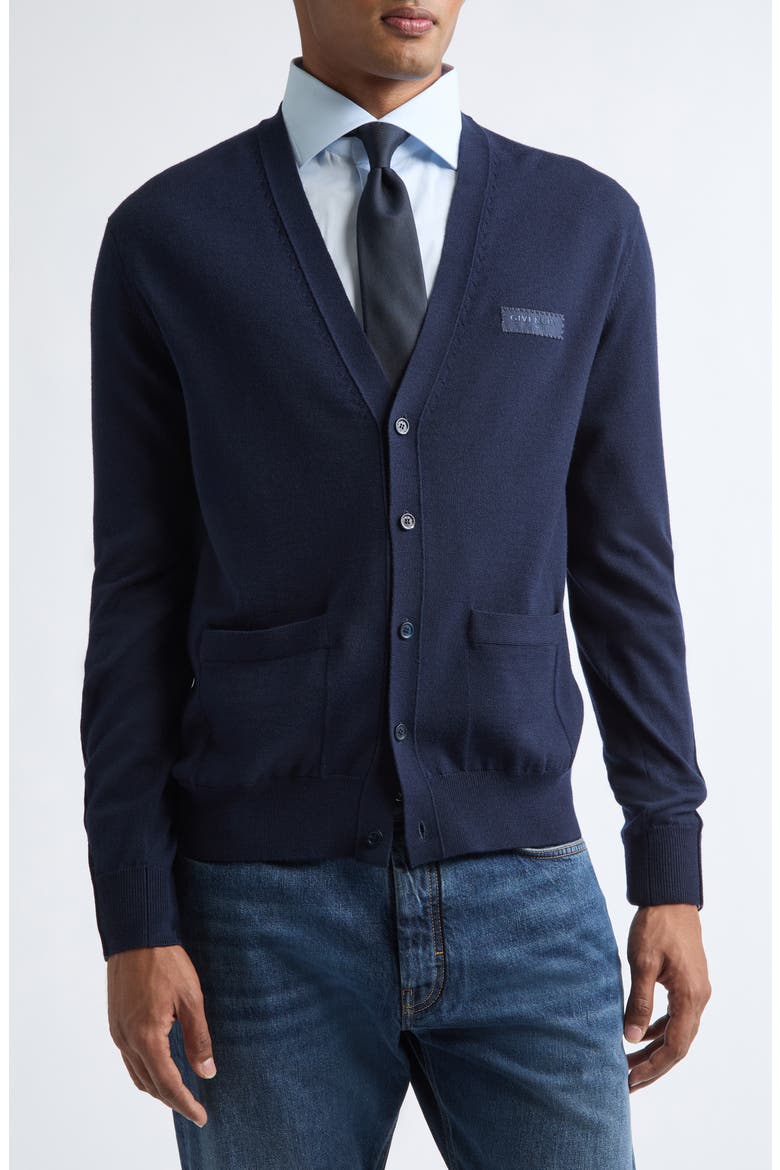 Wool V-Neck Cardigan, Main, color, NIGHT BLUE
