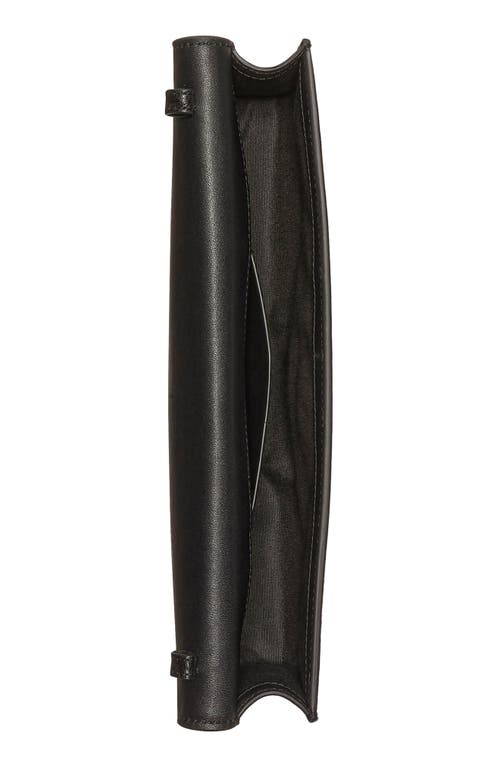 Kate Spade New York Mini Deco Soft Glazed Leather Shoulder Bag In Black