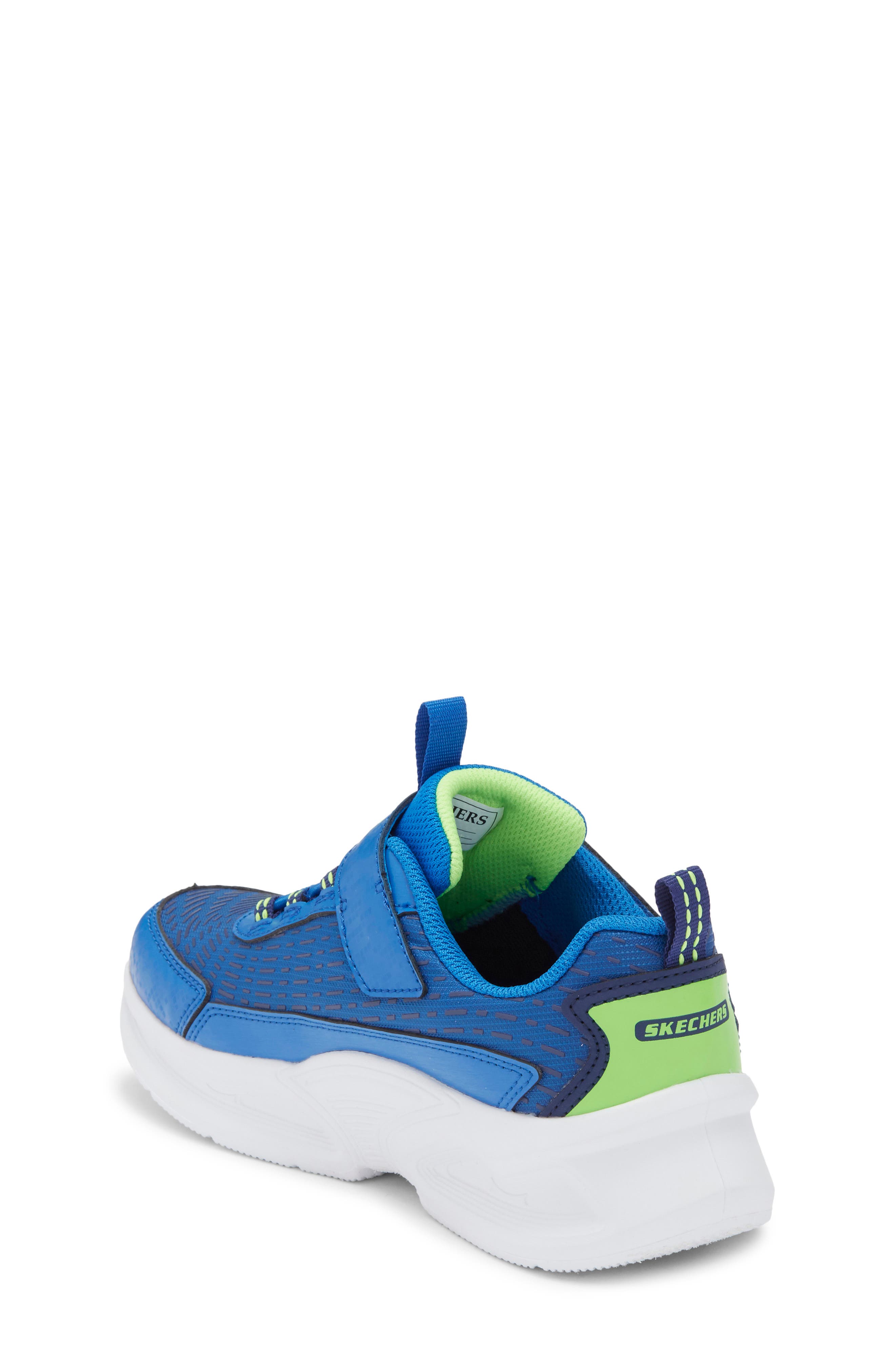 SKECHERS Kids' S-Lights Where's My Skechers? Sneaker, Alternate, color, Blue Lime