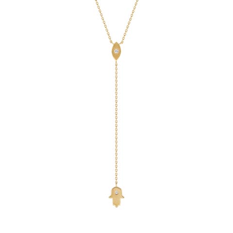 Gracious Guardian Gold Evil Eye & Hamsa Necklace