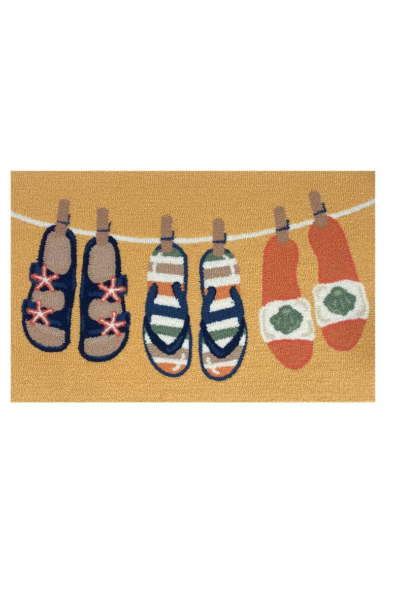 Sandals Doormat, Main, color, YELLOW/ MULTI