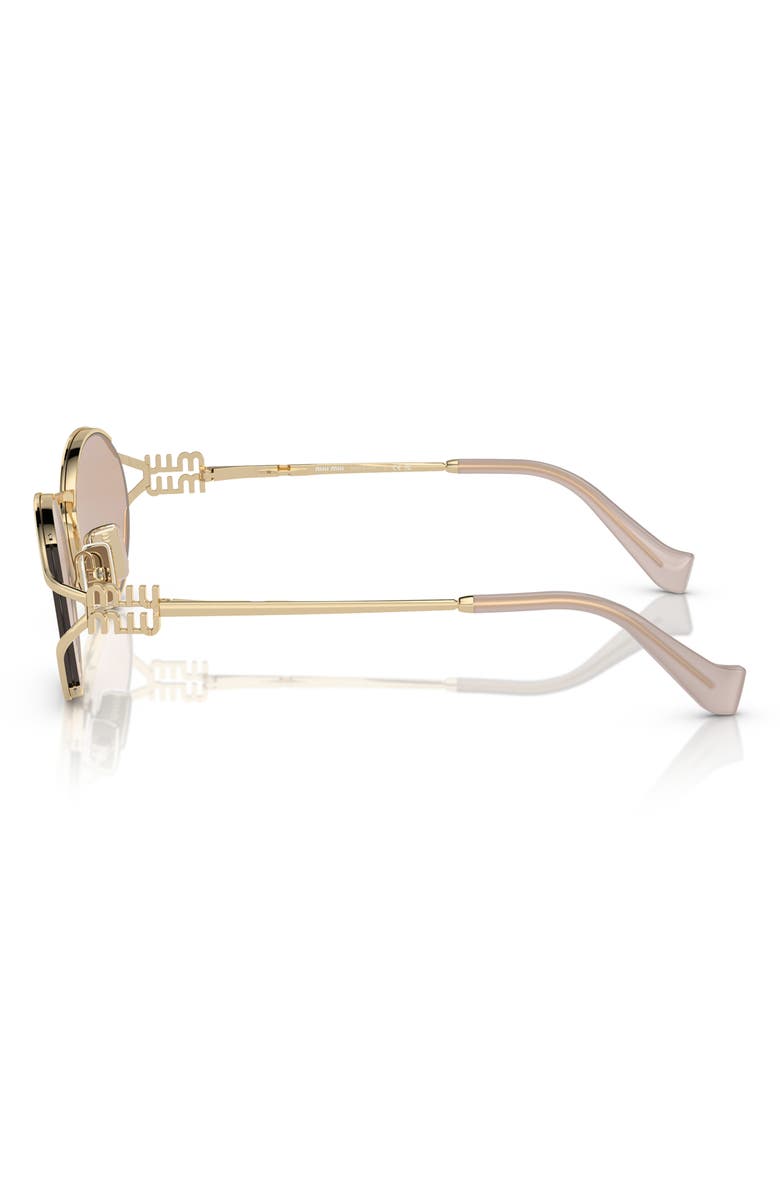 Miu Miu 54mm Oval Sunglasses, Alternate, color, Pale Gold