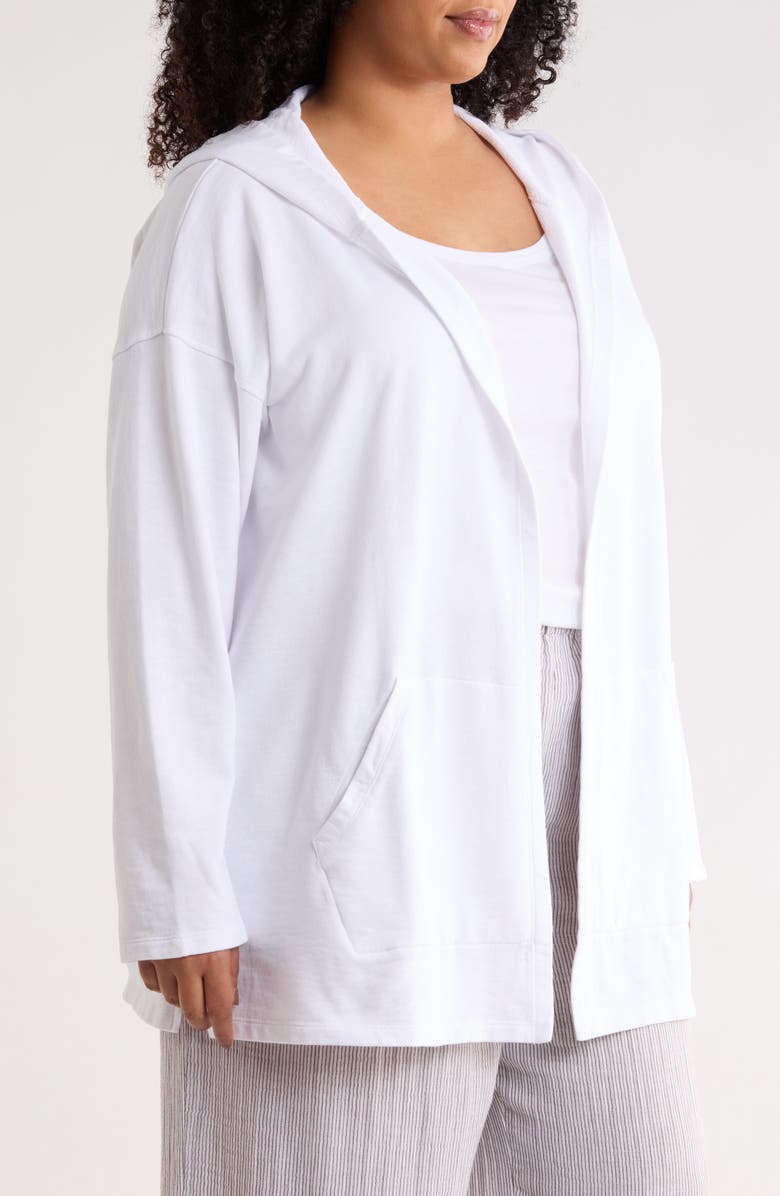 Eileen Fisher Organic Cotton Hooded Jacket, Alternate, color, White