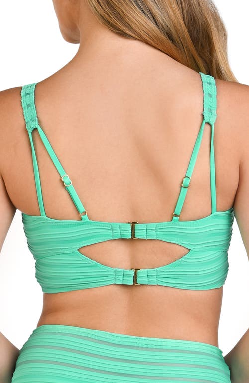La Blanca Fluid Lines Longline Bikini Top In Green