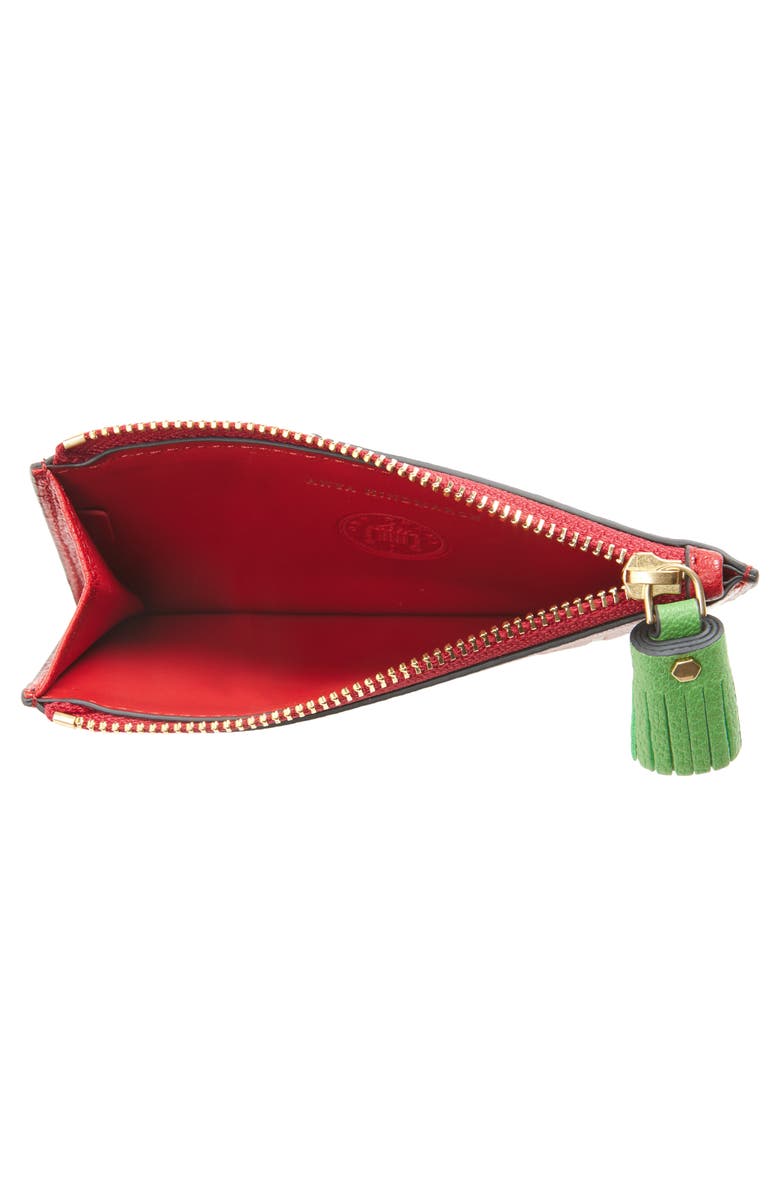 Anya Hindmarch Sriracha Leather Zip Card Case, Alternate, color, Russet