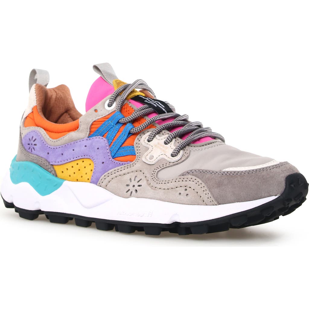 Flower Mountain Yamano 3 - Sneakers In Suede And Technical Fabric In Grey