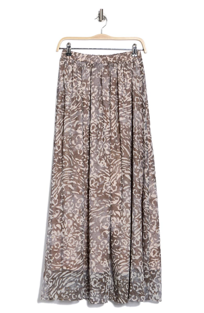 Renee C Animal Print Maxi Skirt, Alternate, color, Charcoal