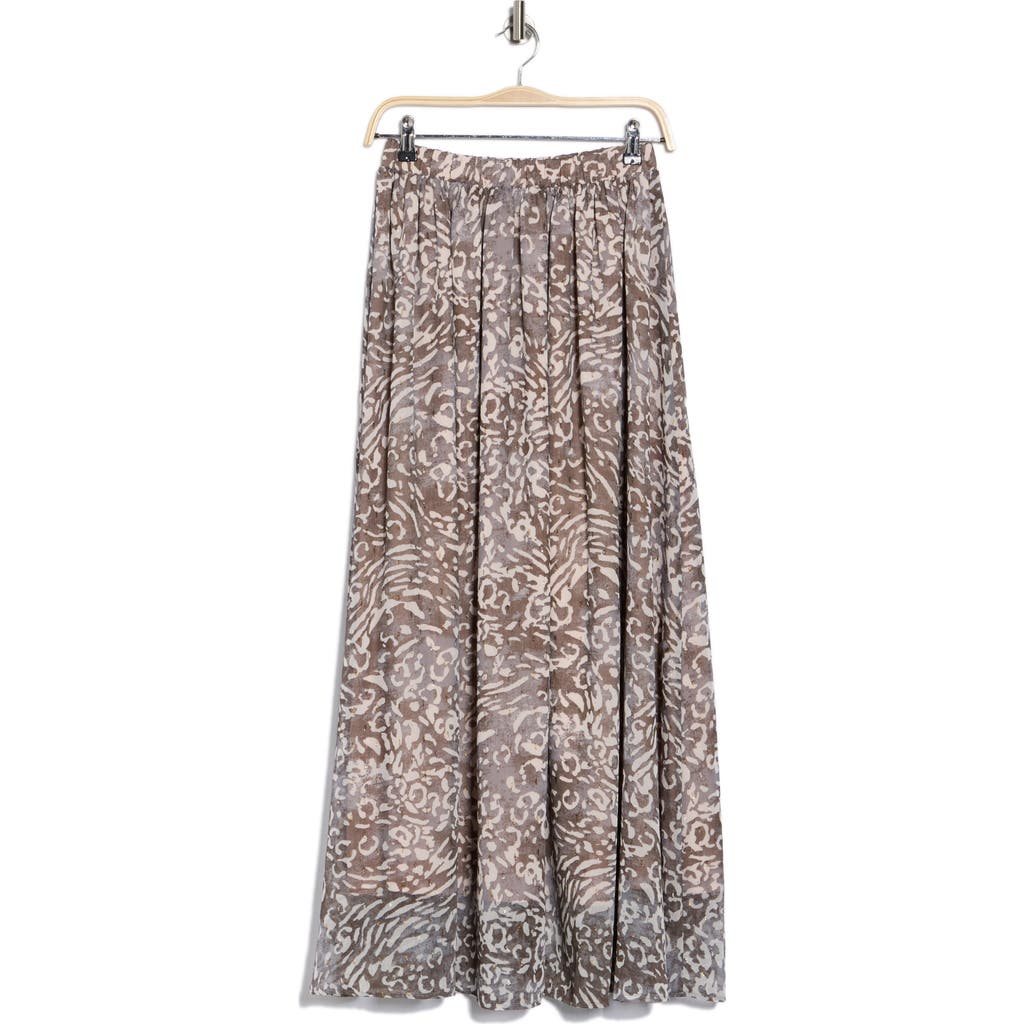 Renee C Animal Print Maxi Skirt In Charcoal