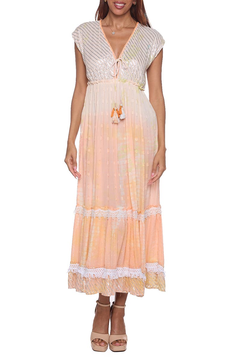 RANEES Tassel Cover-Up Maxi Dress, Main, color, Peach