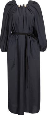 NACKIYÈ Grand Bazaar Long Sleeve Cotton Blend Dress