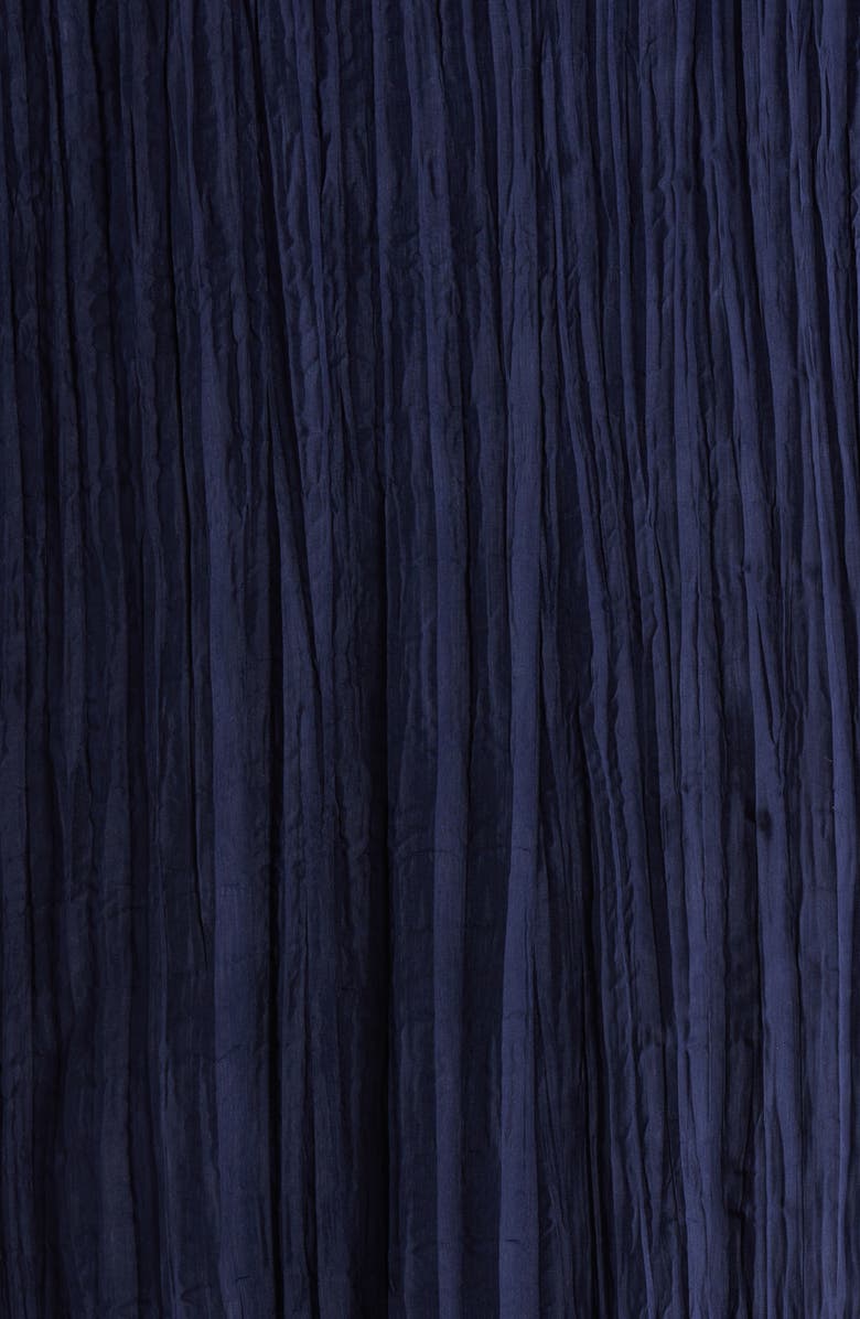 Eileen Fisher Cap Sleeve Silk Midi Dress, Alternate, color, Ink