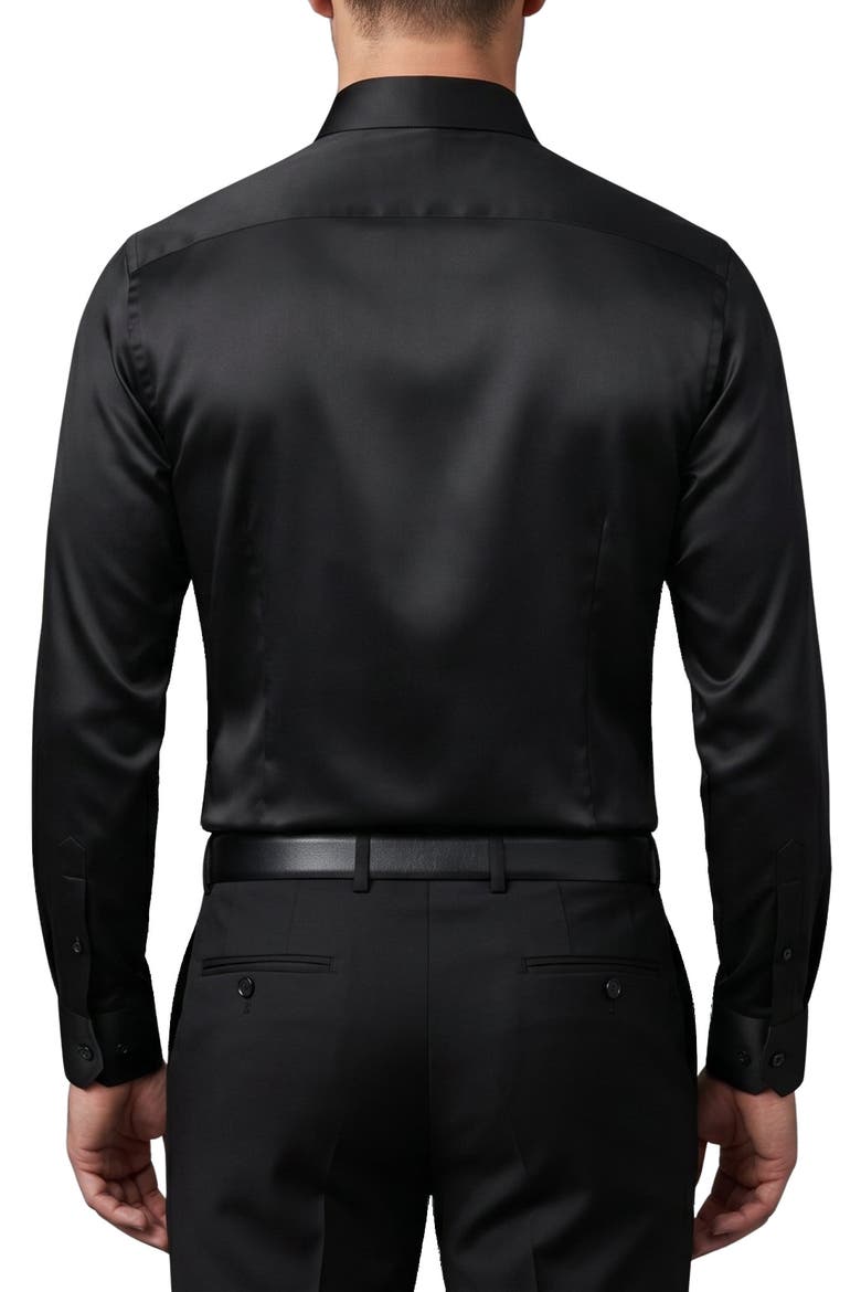 Stretch Cotton Dress Shirt, Alternate, color, BLACK