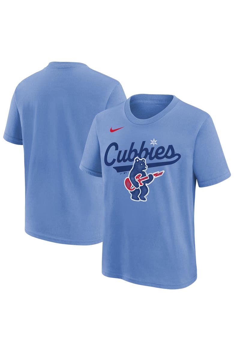 Youth Nike Light Blue Chicago Cubs Electric Bear Alternate T-Shirt, Main, color, Light Blue